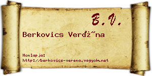 Berkovics Veréna névjegykártya
